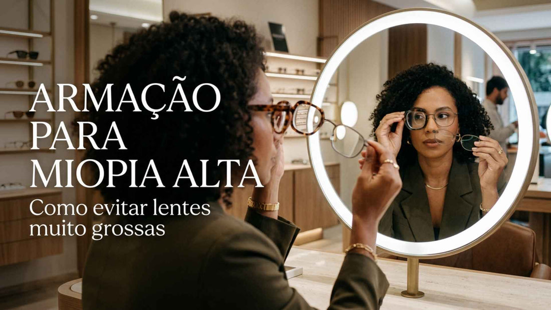 Armação para miopia alta: como evitar lentes muito grossas