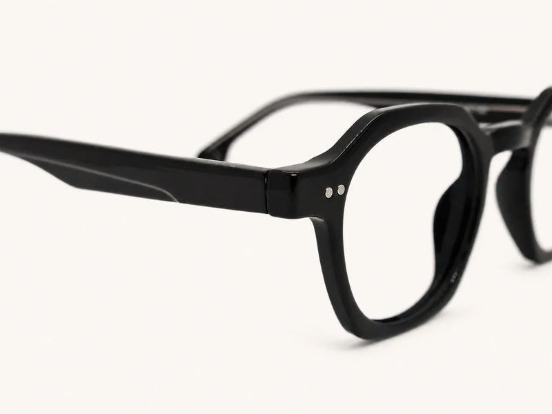 Detalhe da armação Óculos Paris Preto em acetato – Óculos Pronto