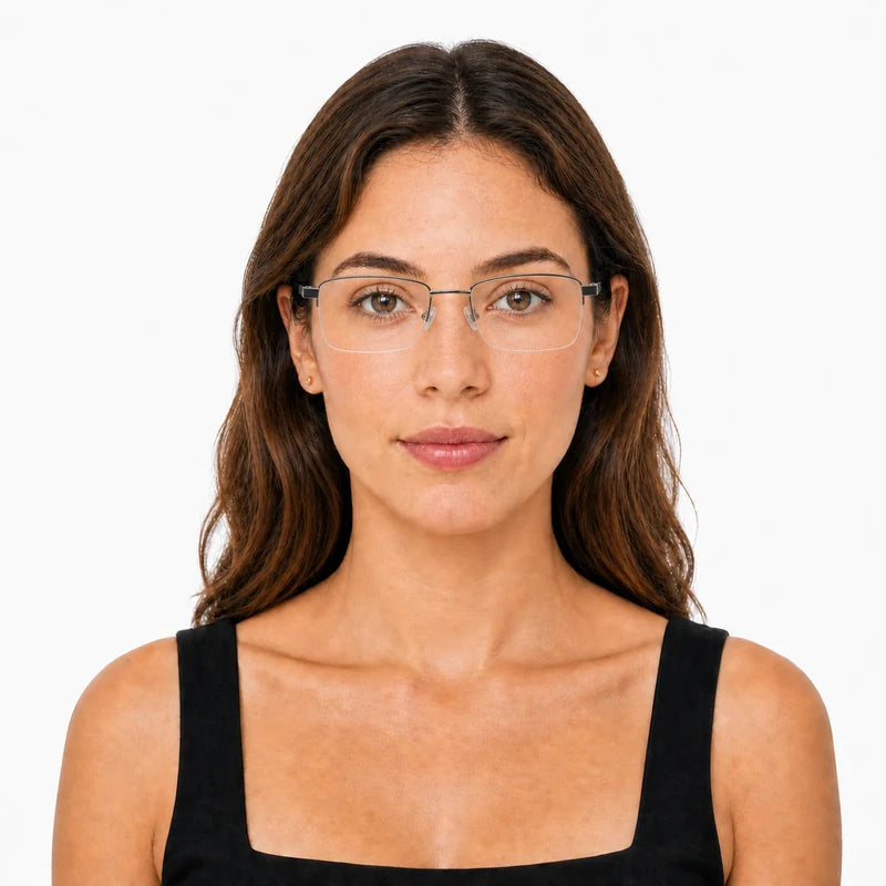Ellis - Prata — modelo feminino usando a armação