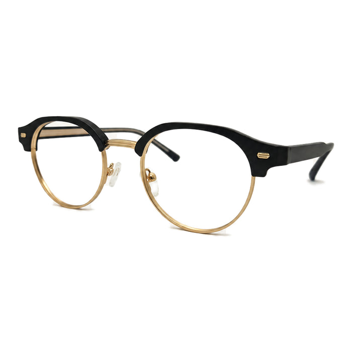 Armação Linha Kobe - Preto e Dourado da Óculos Pronto, vista em três quartos.