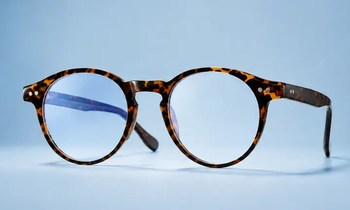Ilustração de uma armação tartaruga com lentes transparentes