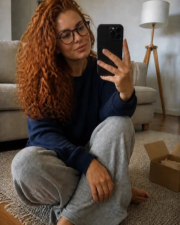 Beatriz M. usando o modelo Milan Tartaruga da Óculos Pronto